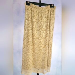 Incredible gold and lace vintage skirt! - medium